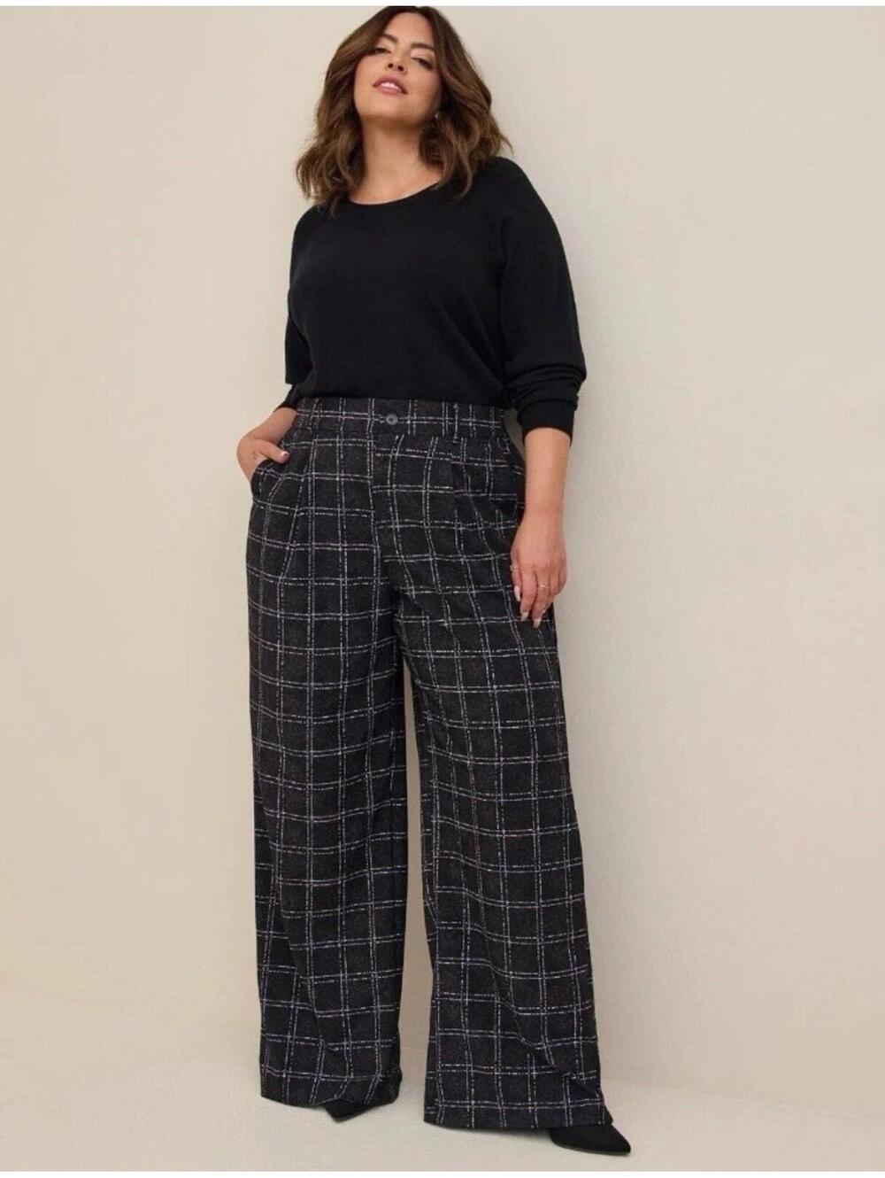 066. Torrid Windowpane Plaid Pattern Pants